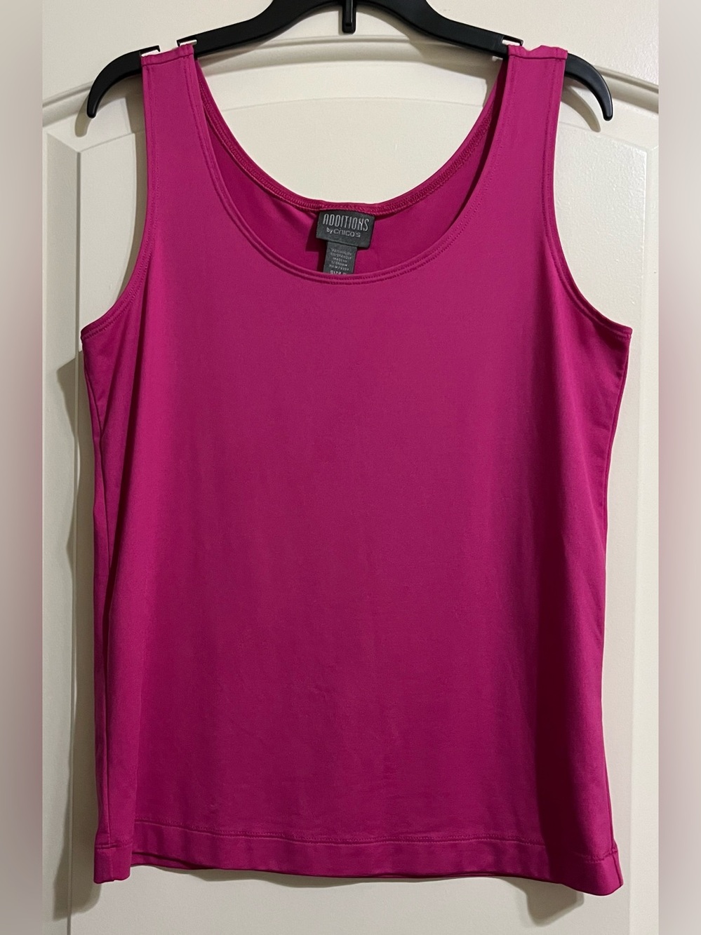 Chico's by Additions Fuchsia Scoop Neck Stretch Tank Top Size Small